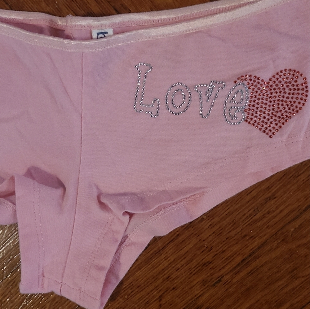 Pink shades of love booty shorts large